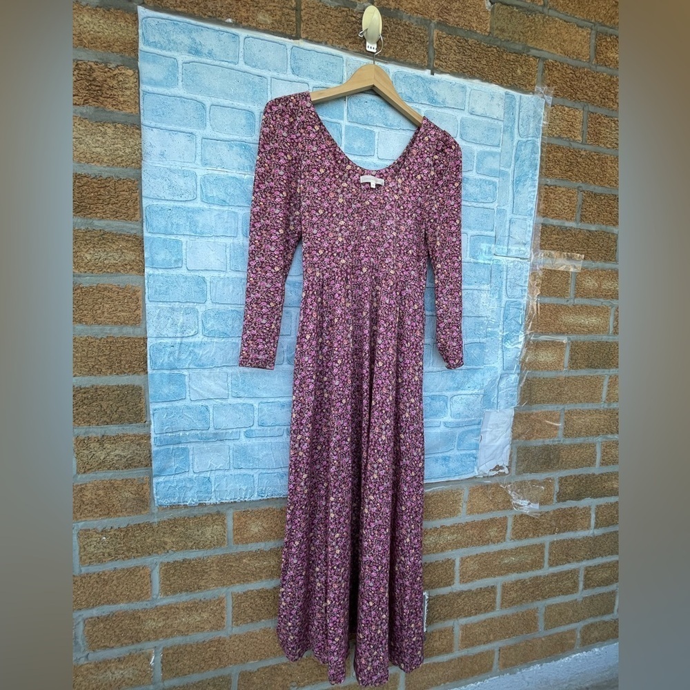 LOVESHACKFANCY Poeta Dress in Cherry Wine dress XS - Picture 4 of 16